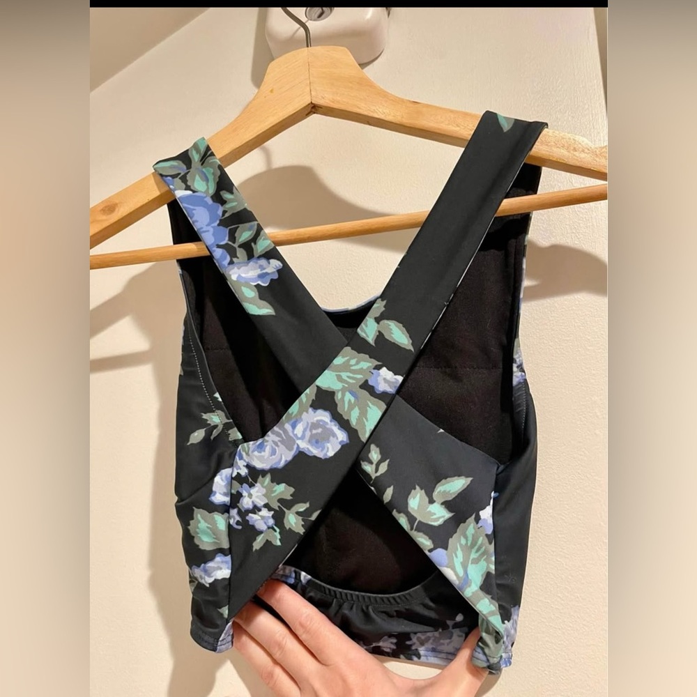 Albion Blue Floral two piece swimsuit: top XS bottom S - Picture 2 of 6
